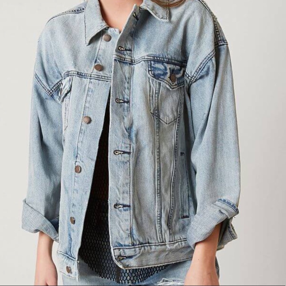 Free People Oversized Denim Jacket -25 Years Wash
